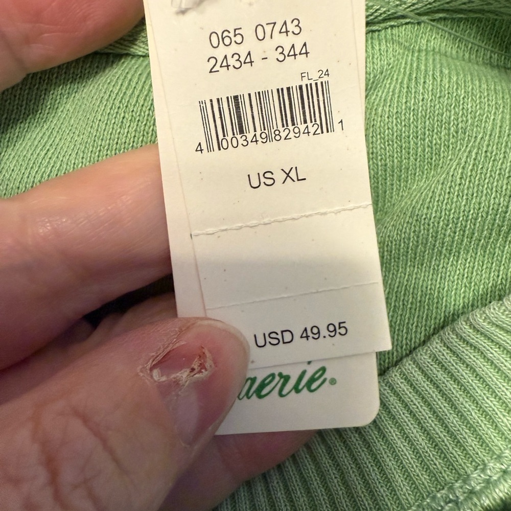 Aerie Take It Easy Tiger 100% Cotton Green Sweatshirt NWT XL - Picture 4 of 10